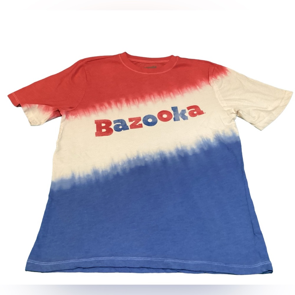 Bazooka Tie Dye T Shirt Red White Blue Graphic Tee XL 14 16 Youth Kids